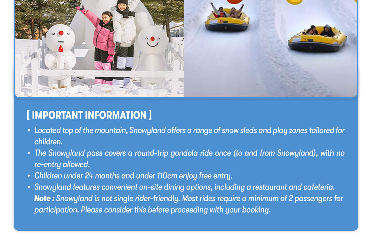 Vé cáp treo và thuê thiết bị tại Sono Ski Resort Công viên Vivaldi